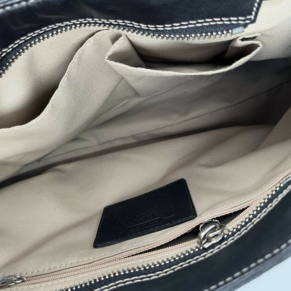 Coach Black Pebbled Leather Hampton Purse Bag F13084 - Picture 4 of 5